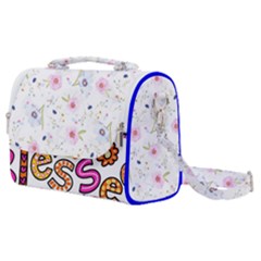 Floral-1814372 Blessed-cartoon-text-clipart-hand-drawn-colored-whimsical-special-occasion-reads-43718964 Satchel Shoulder Bag