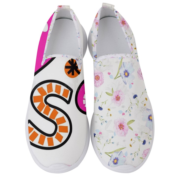 Floral-1814372 Blessed-cartoon-text-clipart-hand-drawn-colored-whimsical-special-occasion-reads-43718964 Men s Slip On Sneakers