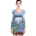 Mountain-mount-landscape-japanese Long Sleeve Velvet Bodycon Dress View1