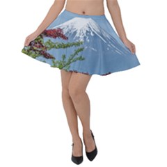 Mountain-mount-landscape-japanese Velvet Skater Skirt