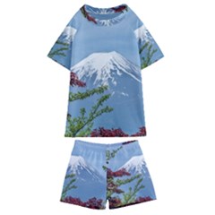 Mountain-mount-landscape-japanese Kids  Swim Tee And Shorts Set by Sudhe