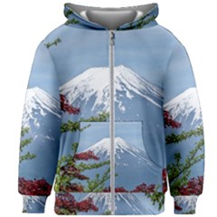 Mountain-mount-landscape-japanese Kids  Zipper Hoodie Without Drawstring