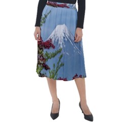 Mountain-mount-landscape-japanese Classic Velour Midi Skirt  by Sudhe