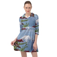 Mountain-mount-landscape-japanese Mini Skater Shirt Dress by Sudhe