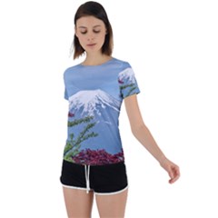 Mountain-mount-landscape-japanese Back Circle Cutout Sports Tee by Sudhe