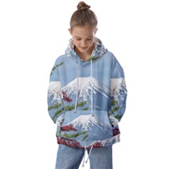 Mountain-mount-landscape-japanese Kids  Oversized Hoodie