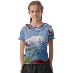 Mountain-mount-landscape-japanese Kids  Frill Chiffon Blouse by Sudhe