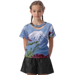 Mountain-mount-landscape-japanese Kids  Front Cut Tee by Sudhe