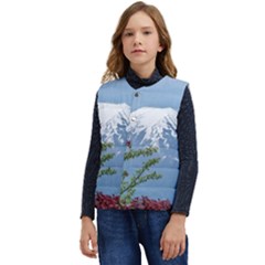 Mountain-mount-landscape-japanese Kid s Short Button Up Puffer Vest	