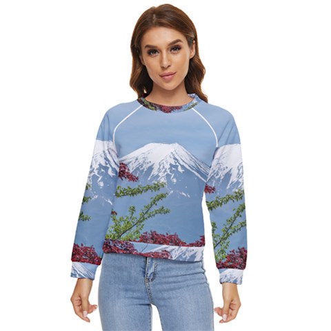 Mountain-mount-landscape-japanese Women s Long Sleeve Raglan Tee by Sudhe