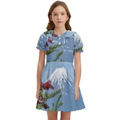 Mountain-mount-landscape-japanese Kids  Bow Tie Puff Sleeve Dress