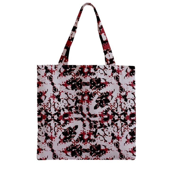 Texture Mosaic Abstract Design Zipper Grocery Tote Bag