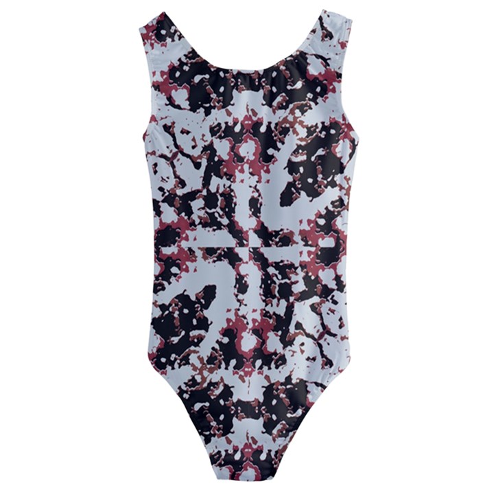 Texture Mosaic Abstract Design Kids  Cut-Out Back One Piece Swimsuit