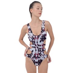 Texture Mosaic Abstract Design Side Cut Out Swimsuit