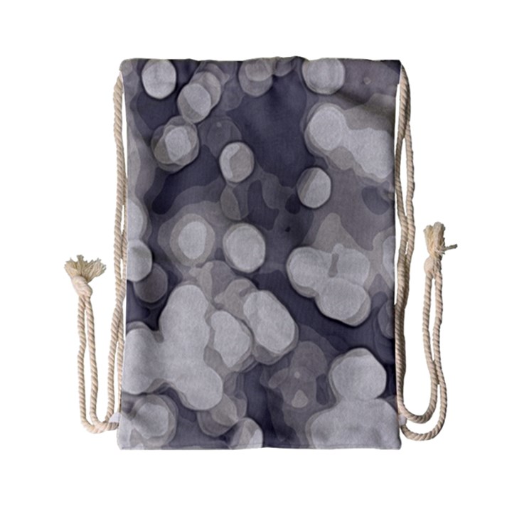 Gray circles of light Drawstring Bag (Small)