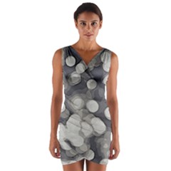 Gray Circles Of Light Wrap Front Bodycon Dress by DimitriosArt