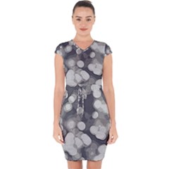 Gray Circles Of Light Capsleeve Drawstring Dress  by DimitriosArt