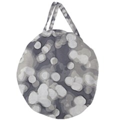 Gray Circles Of Light Giant Round Zipper Tote by DimitriosArt