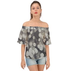 Gray Circles Of Light Off Shoulder Short Sleeve Top by DimitriosArt