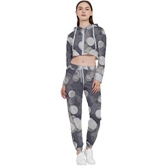 Gray Circles Of Light Cropped Zip Up Lounge Set by DimitriosArt