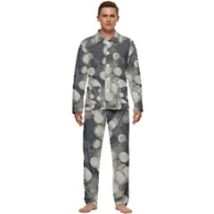 Gray Circles Of Light Men s Long Sleeve Velvet Pocket Pajamas Set by DimitriosArt