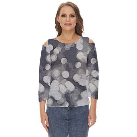 Gray Circles Of Light Cut Out Wide Sleeve Top by DimitriosArt