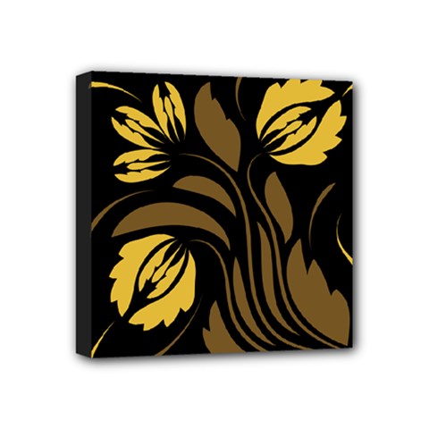 Folk Flowers Floral Art Print Flowers Abstract Art  Mini Canvas 4  X 4  (stretched) by Eskimos