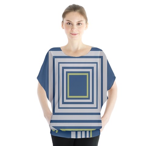 Abstract Pattern Geometric Backgrounds   Batwing Chiffon Blouse by Eskimos