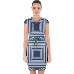 Abstract Pattern Geometric Backgrounds   Capsleeve Drawstring Dress  by Eskimos