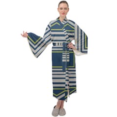 Abstract Pattern Geometric Backgrounds   Maxi Velour Kimono by Eskimos