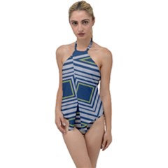 Abstract Pattern Geometric Backgrounds   Go With The Flow One Piece Swimsuit by Eskimos