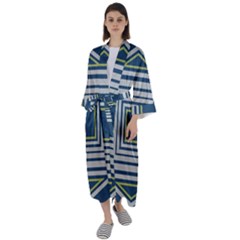 Abstract Pattern Geometric Backgrounds   Maxi Satin Kimono