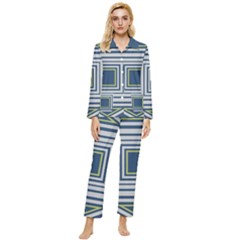 Abstract Pattern Geometric Backgrounds   Womens  Long Sleeve Velvet Pocket Pajamas Set