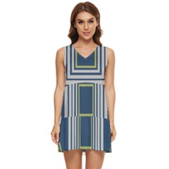 Abstract Pattern Geometric Backgrounds   Tiered Sleeveless Mini Dress