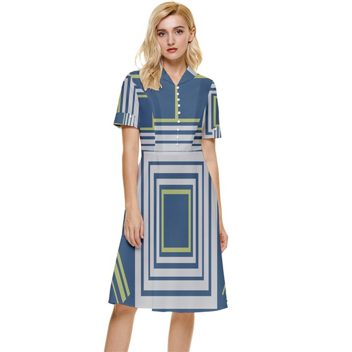 Abstract pattern geometric backgrounds   Button Top Knee Length Dress