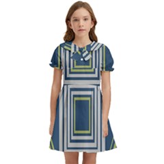 Abstract Pattern Geometric Backgrounds   Kids  Bow Tie Puff Sleeve Dress by Eskimos