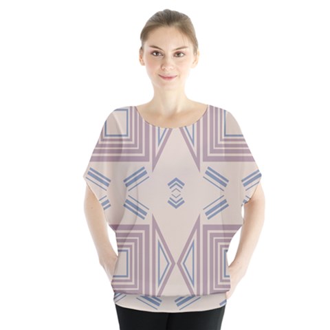 Abstract Pattern Geometric Backgrounds   Batwing Chiffon Blouse by Eskimos