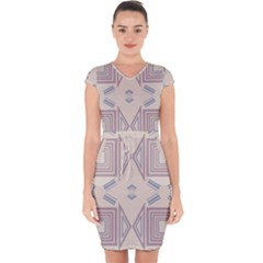 Abstract Pattern Geometric Backgrounds   Capsleeve Drawstring Dress  by Eskimos