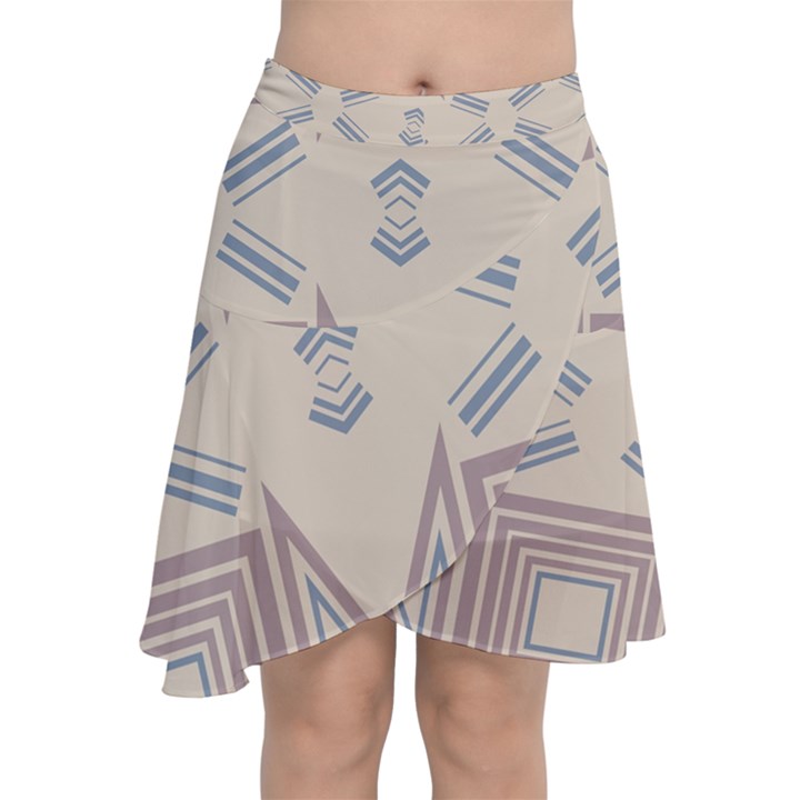 Abstract pattern geometric backgrounds   Chiffon Wrap Front Skirt