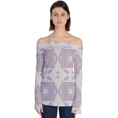 Abstract Pattern Geometric Backgrounds   Off Shoulder Long Sleeve Top by Eskimos