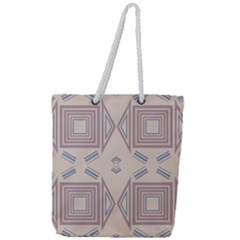 Abstract Pattern Geometric Backgrounds   Full Print Rope Handle Tote (large) by Eskimos