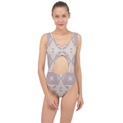 Abstract Pattern Geometric Backgrounds   Center Cut Out Swimsuit by Eskimos