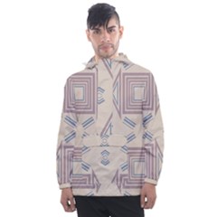 Abstract Pattern Geometric Backgrounds   Men s Front Pocket Pullover Windbreaker by Eskimos