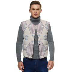 Abstract Pattern Geometric Backgrounds   Men s Short Button Up Puffer Vest	 by Eskimos