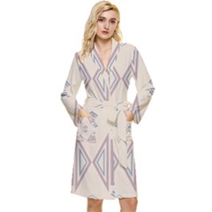 Abstract Pattern Geometric Backgrounds   Long Sleeve Velour Robe