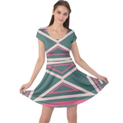 Abstract Pattern Geometric Backgrounds   Cap Sleeve Dress by Eskimos