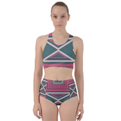 Abstract Pattern Geometric Backgrounds   Racer Back Bikini Set