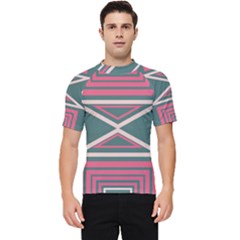 Abstract Pattern Geometric Backgrounds   Men s Short Sleeve Rash Guard by Eskimos