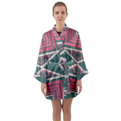 Abstract Pattern Geometric Backgrounds   Long Sleeve Satin Kimono by Eskimos