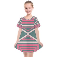 Abstract Pattern Geometric Backgrounds   Kids  Smock Dress